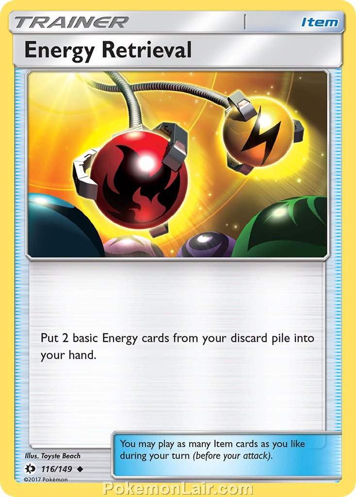 2017 Pokemon Trading Card Game Sun Moon Price List – 116 Energy Retrieval