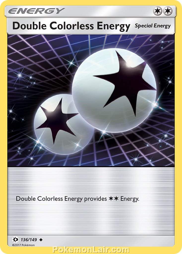 2017 Pokemon Trading Card Game Sun Moon Price List – 136 Double Colorless Energy