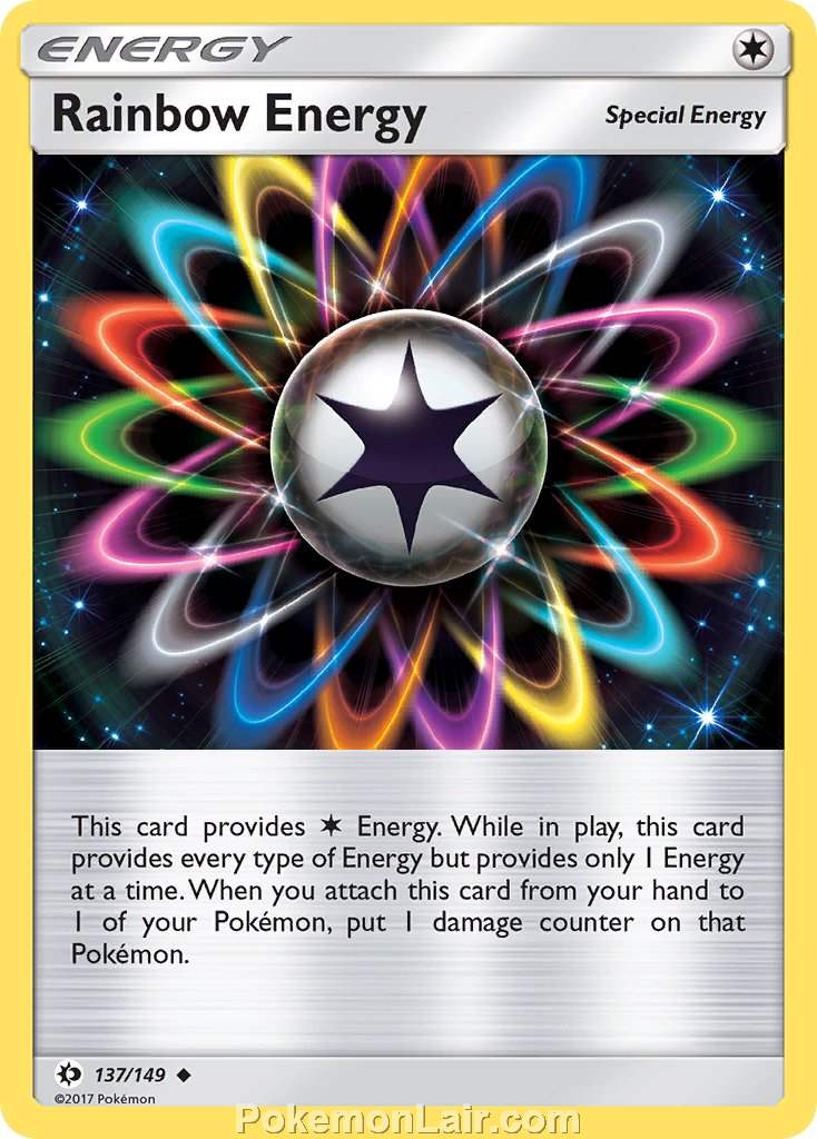 2017 Pokemon Trading Card Game Sun Moon Price List – 137 Rainbow Energy