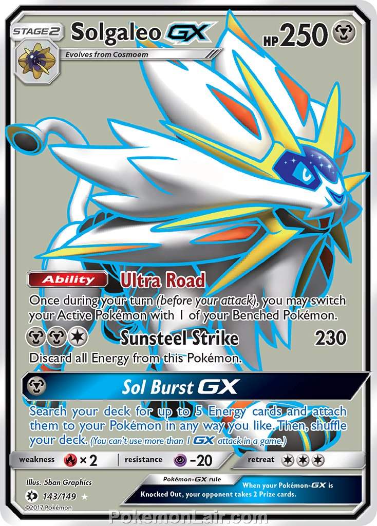 2017 Pokemon Trading Card Game Sun Moon Price List – 143 Solgaleo GX