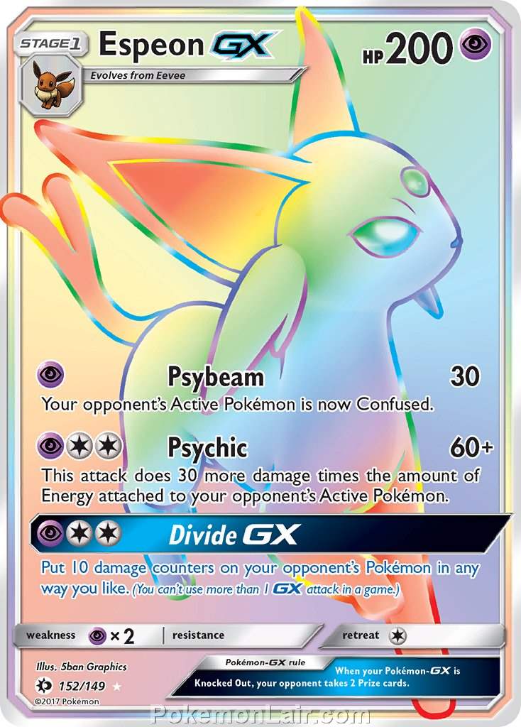 2017 Pokemon Trading Card Game Sun Moon Price List – 152 Espeon GX