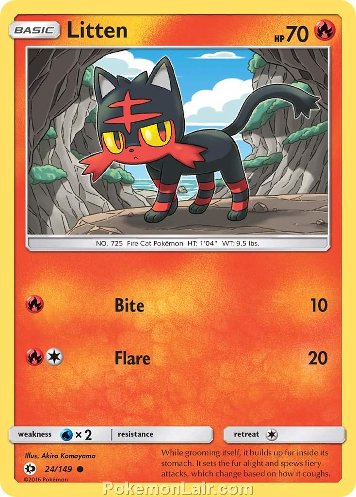 2017 Pokemon Trading Card Game Sun Moon Price List – 24 Litten