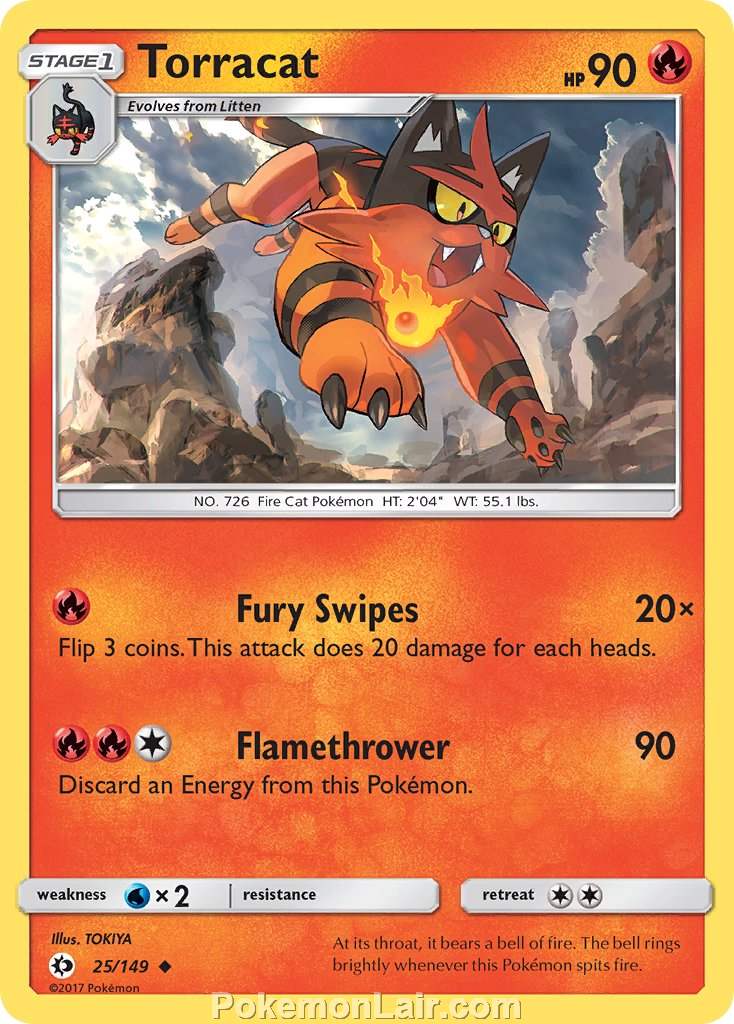 2017 Pokemon Trading Card Game Sun Moon Price List – 25 Torracat