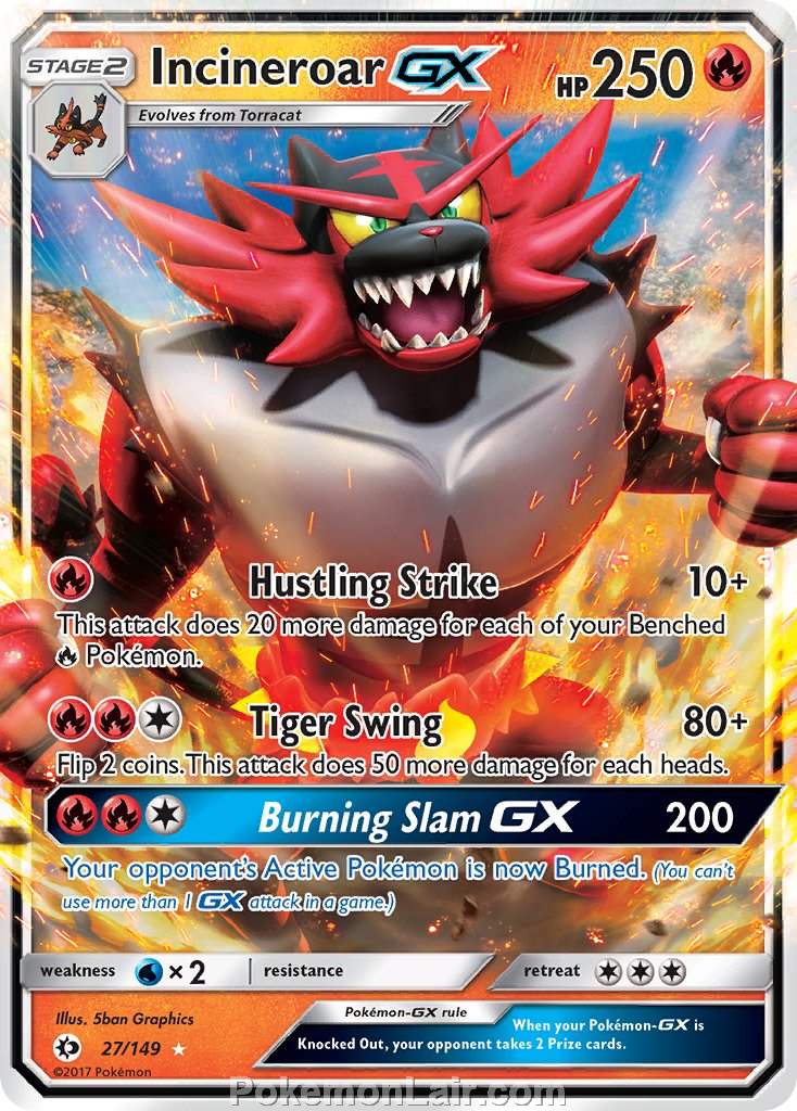 2017 Pokemon Trading Card Game Sun Moon Price List – 27 Incineroar GX