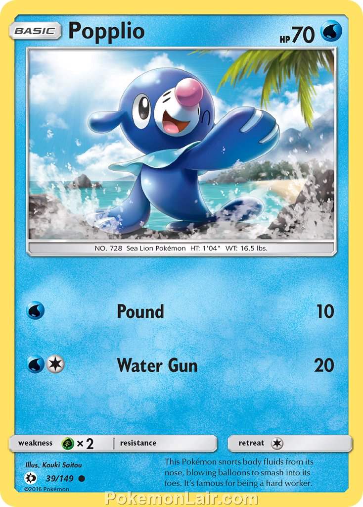 2017 Pokemon Trading Card Game Sun Moon Price List – 39 Popplio