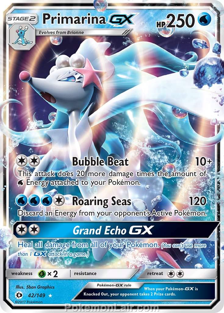 2017 Pokemon Trading Card Game Sun Moon Price List – 42 Primarina GX