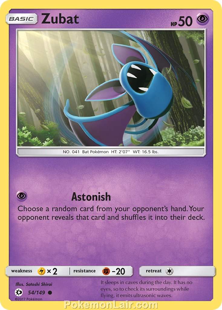 2017 Pokemon Trading Card Game Sun Moon Price List – 54 Zubat