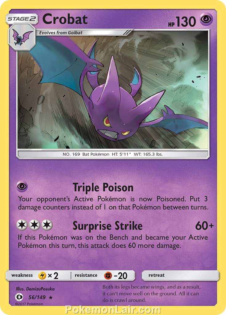 2017 Pokemon Trading Card Game Sun Moon Price List – 56 Crobat