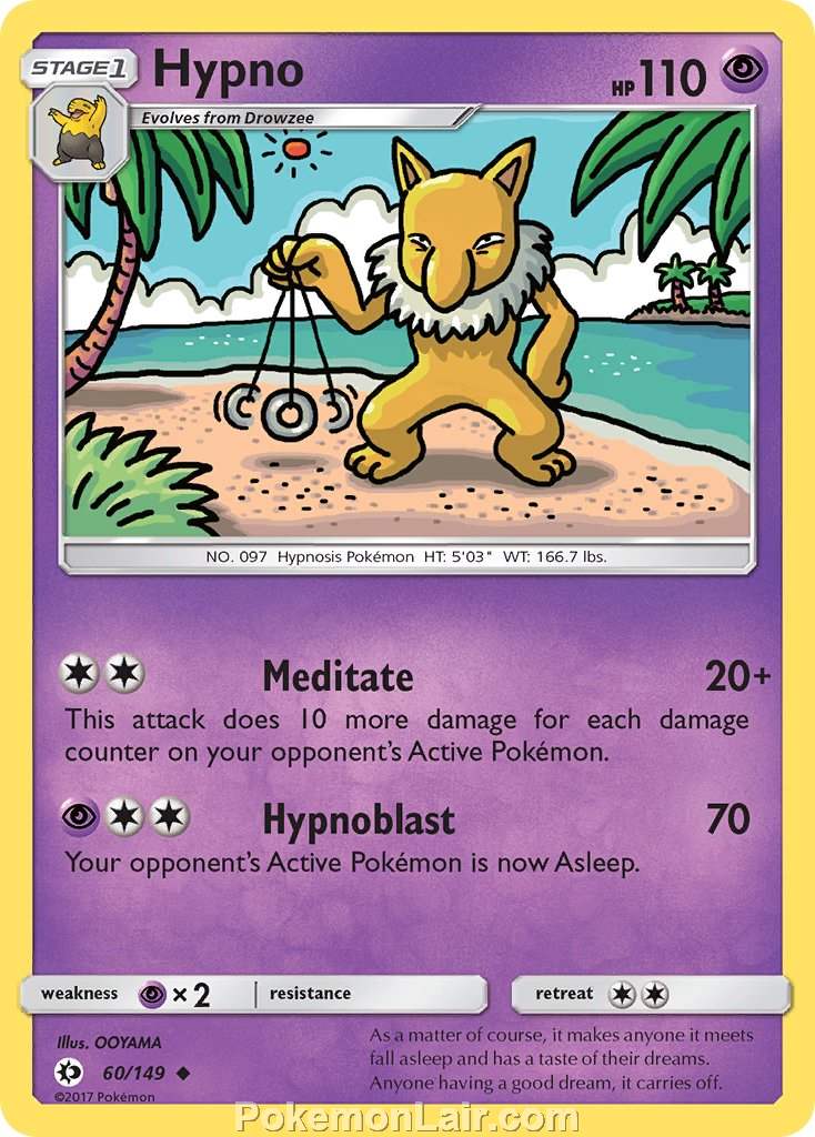 2017 Pokemon Trading Card Game Sun Moon Price List – 60 Hypno