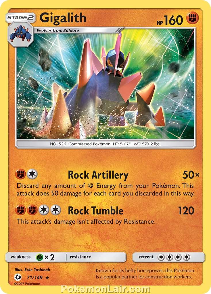 2017 Pokemon Trading Card Game Sun Moon Price List – 71 Gigalith