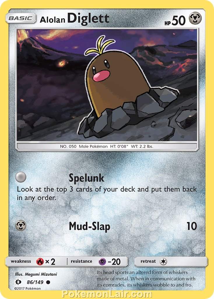 2017 Pokemon Trading Card Game Sun Moon Price List – 86 Alolan Diglett