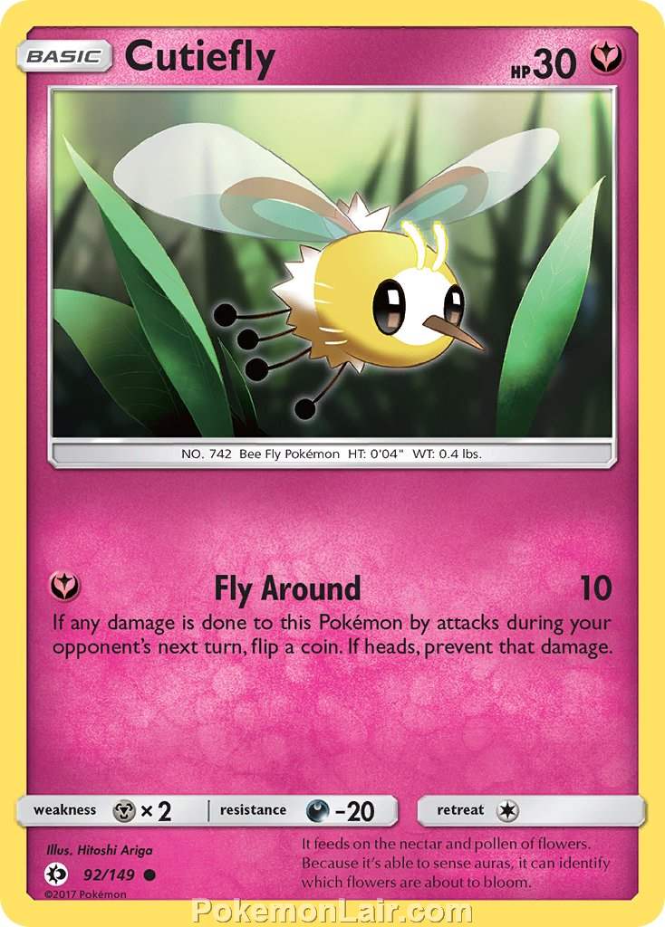 2017 Pokemon Trading Card Game Sun Moon Price List – 92 Cutiefly