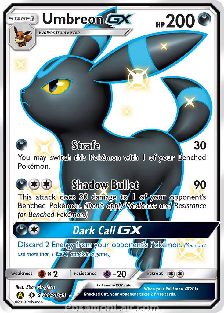 2017 Pokemon Trading Card Game Sun Moon Price List – SV69 Umbreon GX