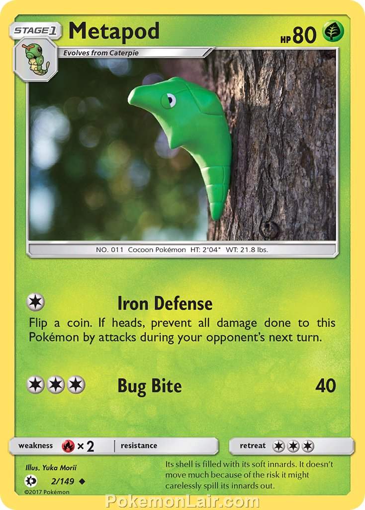 2017 Pokemon Trading Card Game Sun Moon Set – 02 Metapod