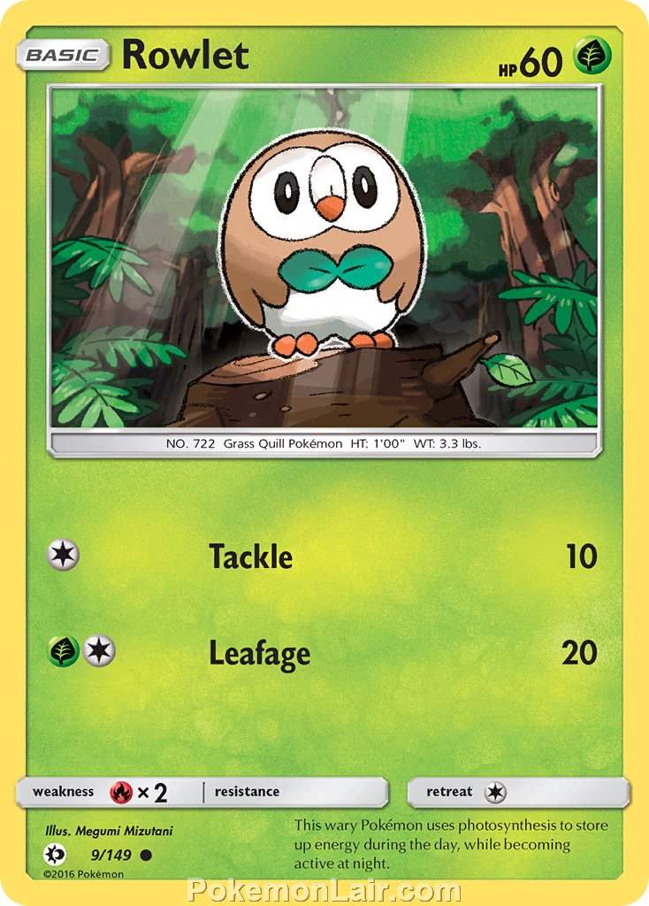 2017 Pokemon Trading Card Game Sun Moon Set – 09 Rowlet