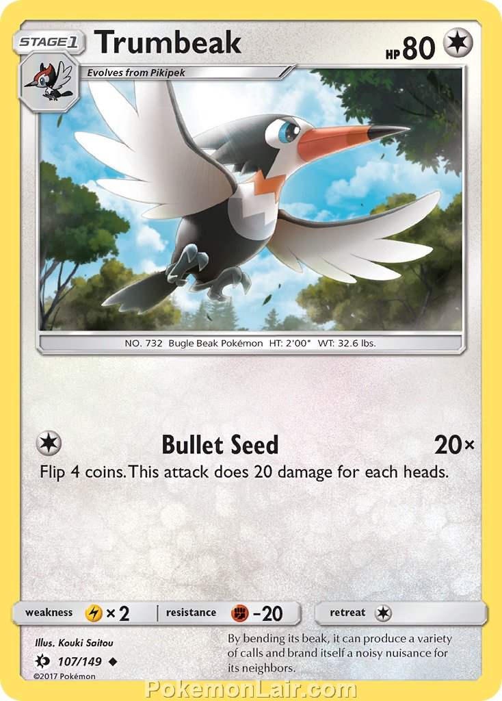 2017 Pokemon Trading Card Game Sun Moon Set – 107 Trumbeak