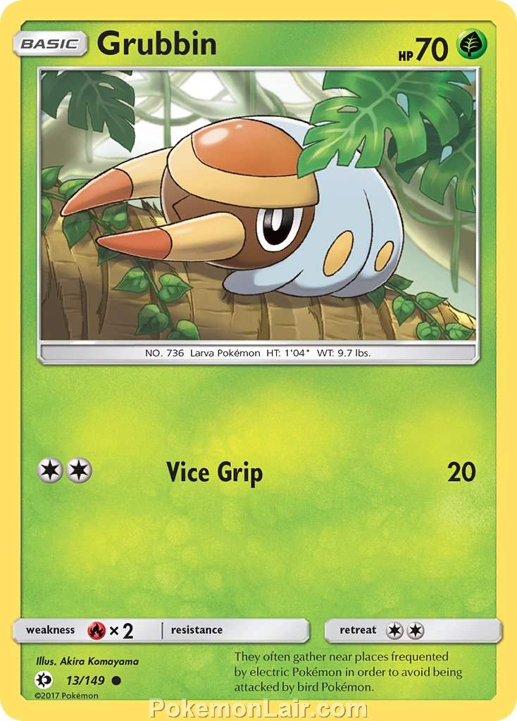 2017 Pokemon Trading Card Game Sun Moon Set – 13 Grubbin