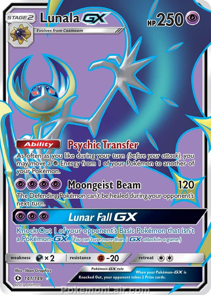 2017 Pokemon Trading Card Game Sun Moon Set – 141 Lunala GX