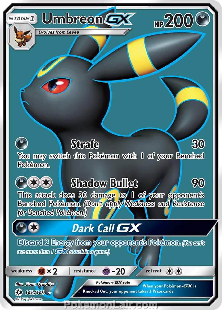 2017 Pokemon Trading Card Game Sun Moon Set – 142 Umbreon GX