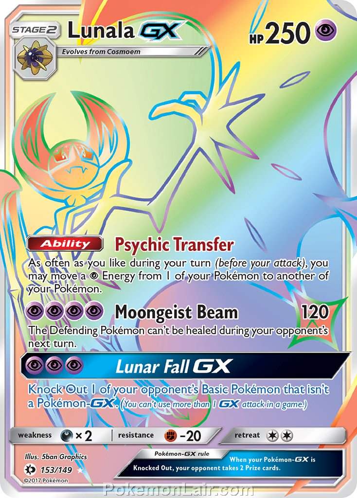 2017 Pokemon Trading Card Game Sun Moon Set – 153 Lunala GX