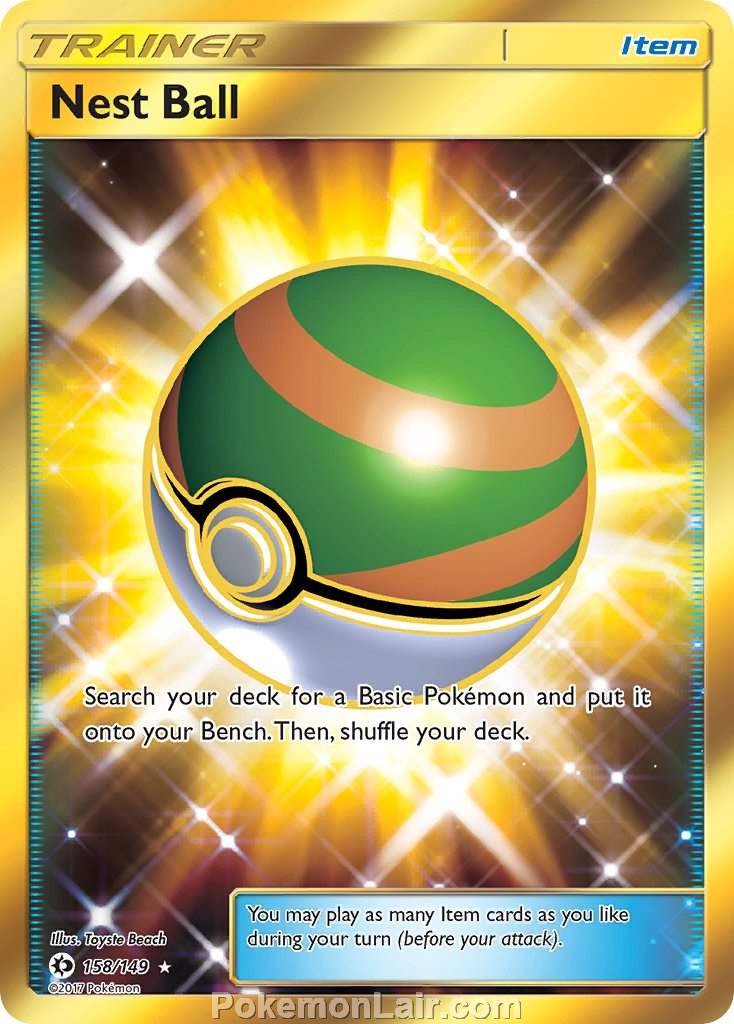 2017 Pokemon Trading Card Game Sun Moon Set – 158 Nest Ball