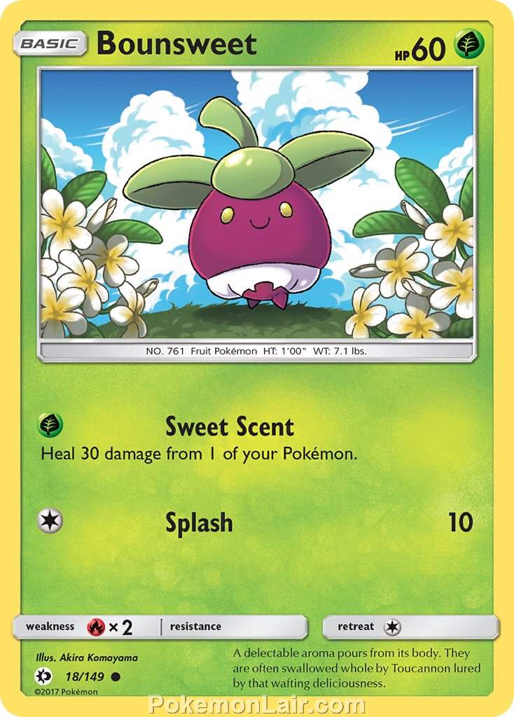 2017 Pokemon Trading Card Game Sun Moon Set – 18 Bounsweet