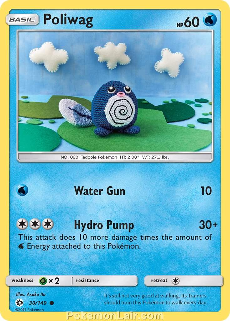 2017 Pokemon Trading Card Game Sun Moon Set – 30 Poliwag