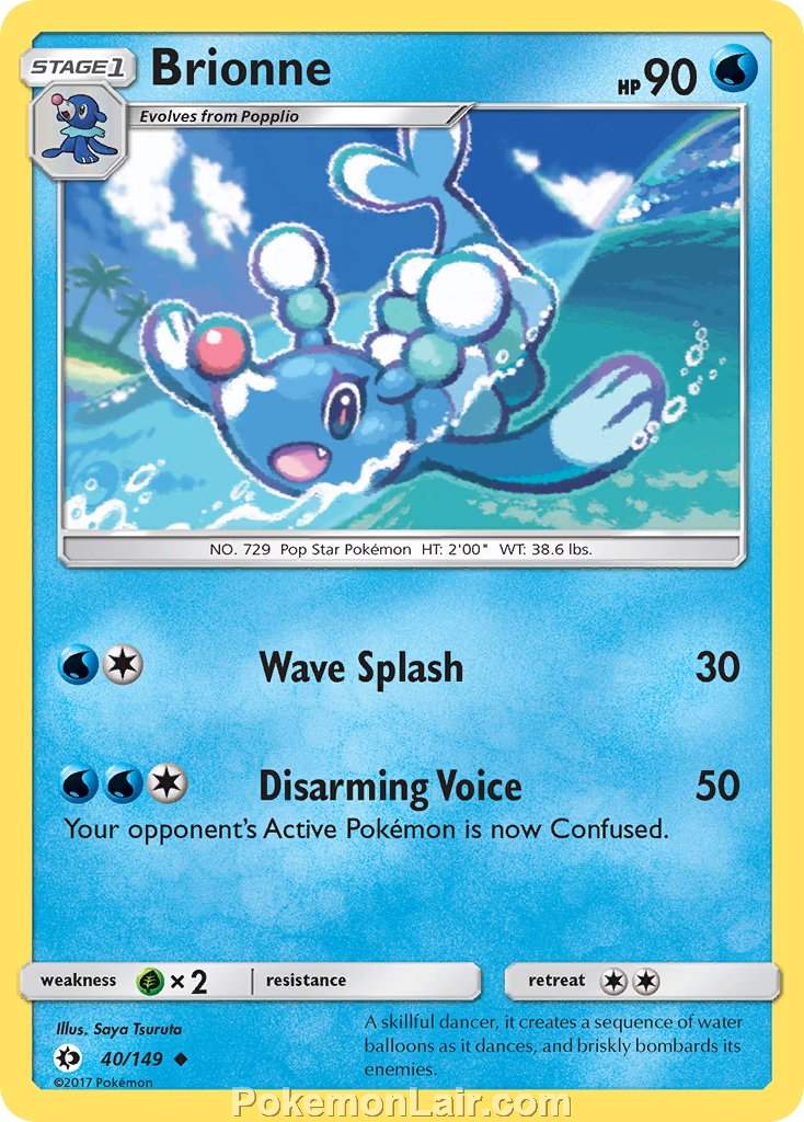 2017 Pokemon Trading Card Game Sun Moon Set – 40 Brionne