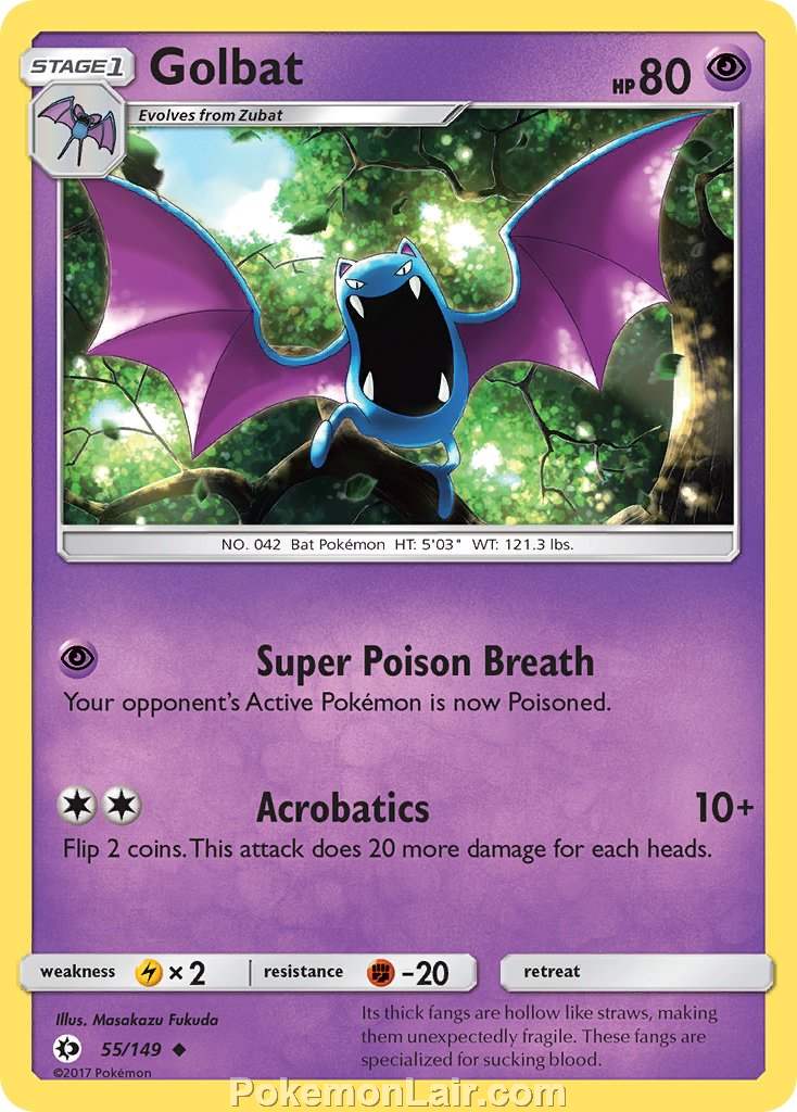 2017 Pokemon Trading Card Game Sun Moon Set – 55 Golbat