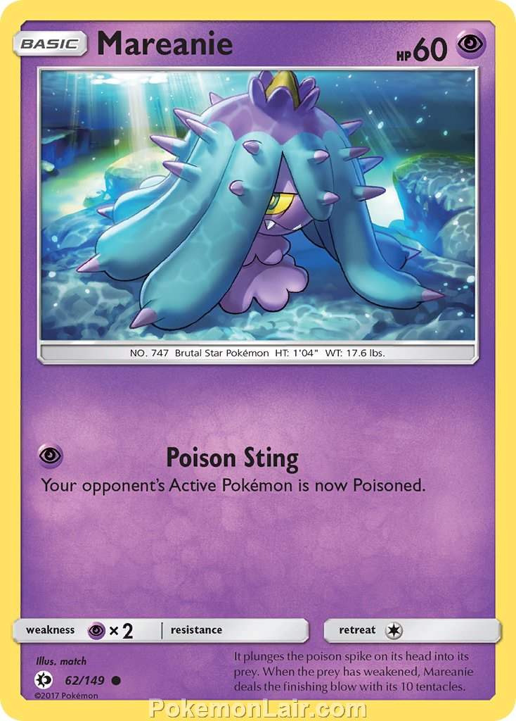 2017 Pokemon Trading Card Game Sun Moon Set – 62 Mareanie