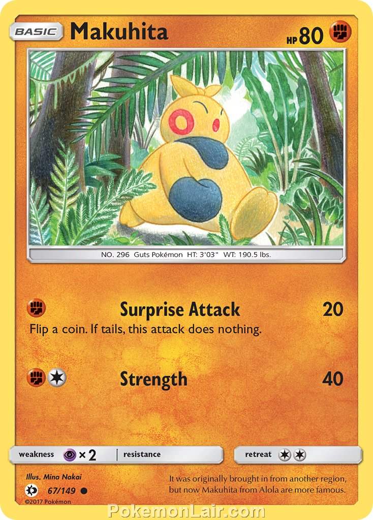 2017 Pokemon Trading Card Game Sun Moon Set – 67 Makuhita