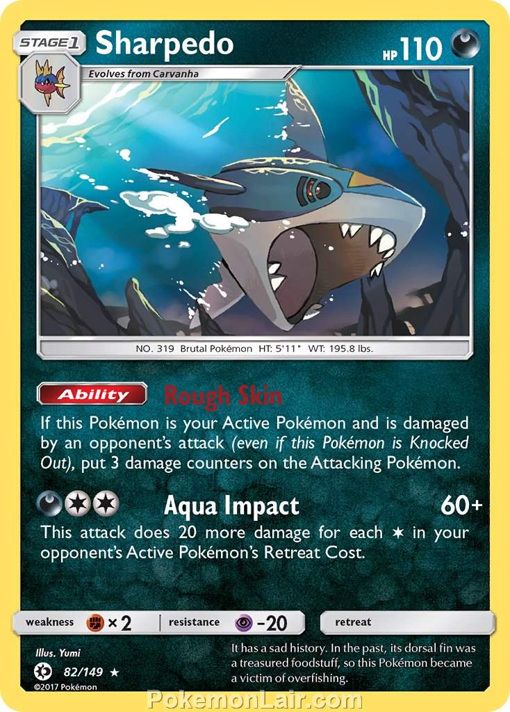 2017 Pokemon Trading Card Game Sun Moon Set – 82 Sharpedo