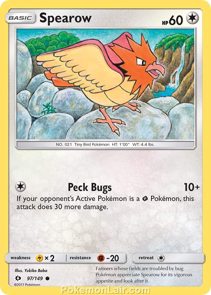 2017 Pokemon Trading Card Game Sun Moon Set – 97 Spearow