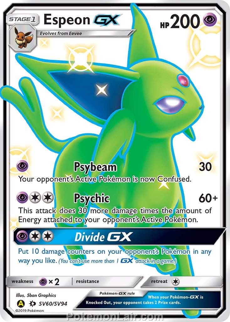 2017 Pokemon Trading Card Game Sun Moon Set – SV60 Espeon GX