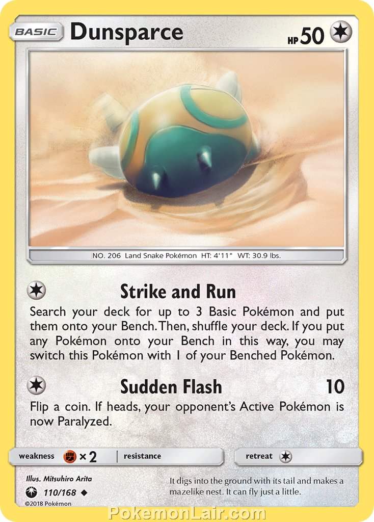 2018 Pokemon Trading Card Game Celestial Storm Price List – 110 Dunsparce