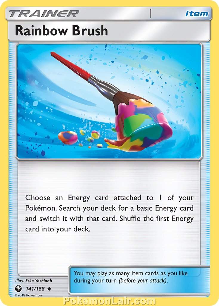 2018 Pokemon Trading Card Game Celestial Storm Price List – 141 Rainbow Brush