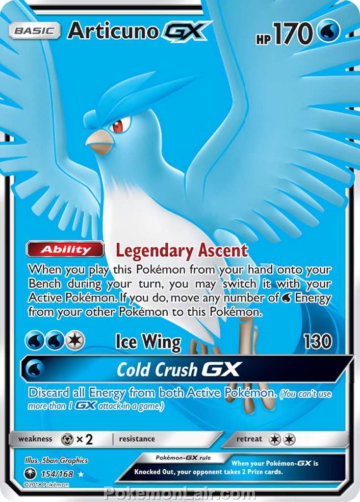 2018 Pokemon Trading Card Game Celestial Storm Price List – 154 Articuno GX