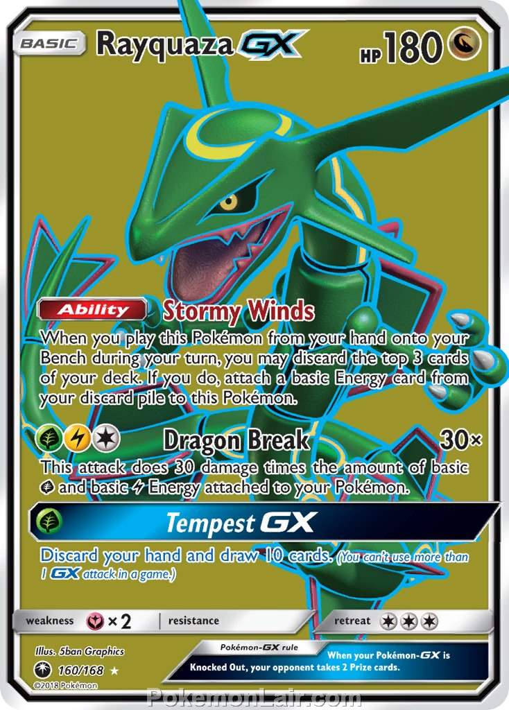 2018 Pokemon Trading Card Game Celestial Storm Price List – 160 Rayquaza GX