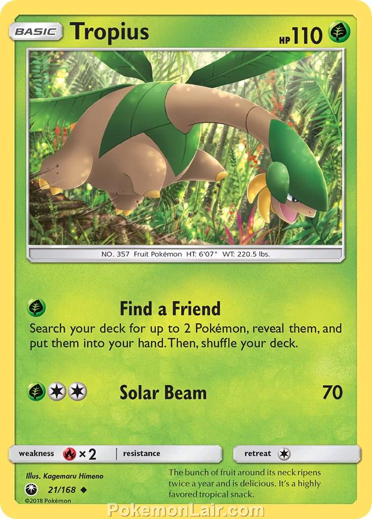 2018 Pokemon Trading Card Game Celestial Storm Price List – 21 Tropius