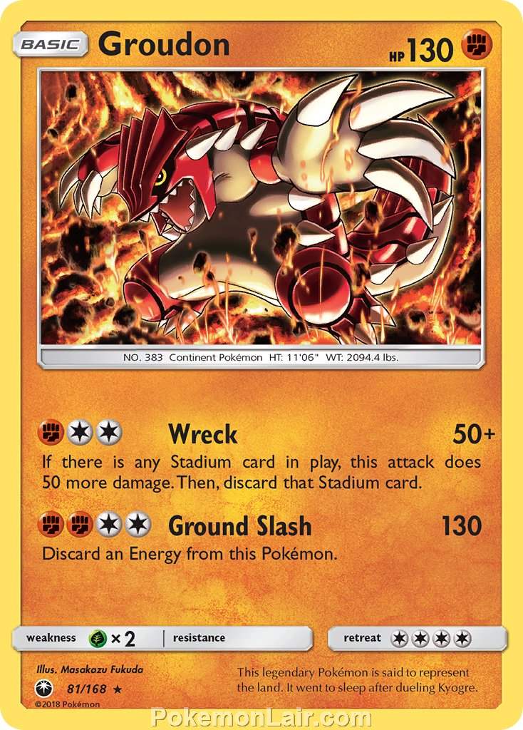 2018 Pokemon Trading Card Game Celestial Storm Price List – 81 Groudon