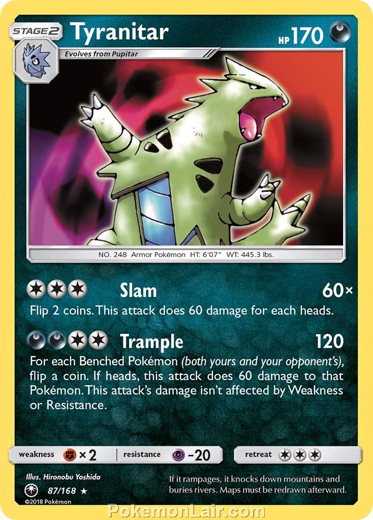 2018 Pokemon Trading Card Game Celestial Storm Price List – 87 Tyranitar