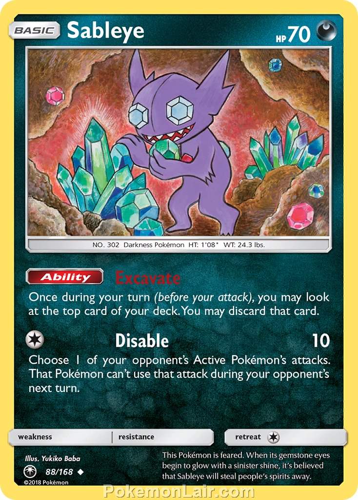 2018 Pokemon Trading Card Game Celestial Storm Price List – 88 Sableye