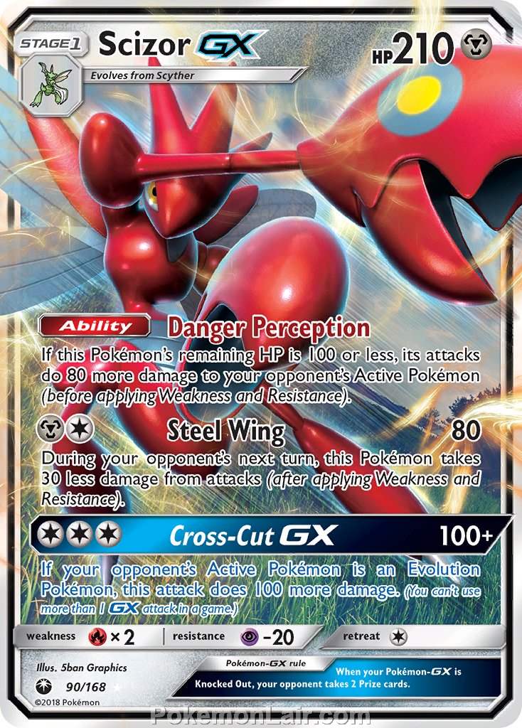 2018 Pokemon Trading Card Game Celestial Storm Price List – 90 Scizor GX