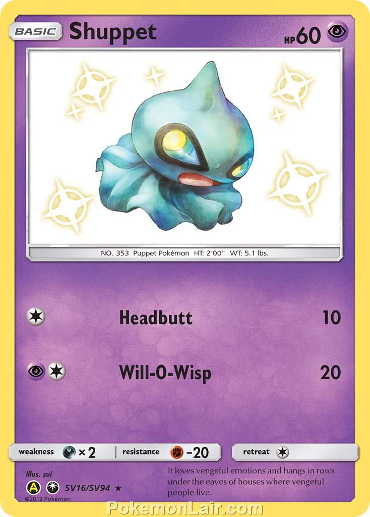 2018 Pokemon Trading Card Game Celestial Storm Price List – SV16 Shuppet