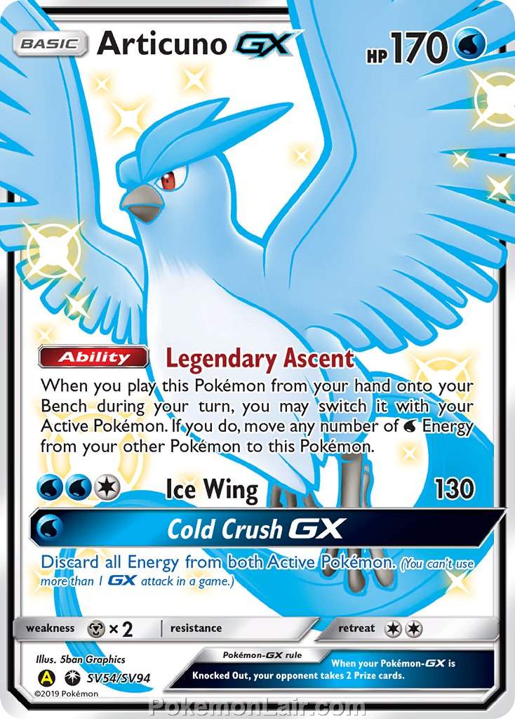 2018 Pokemon Trading Card Game Celestial Storm Price List – SV54 Articuno GX