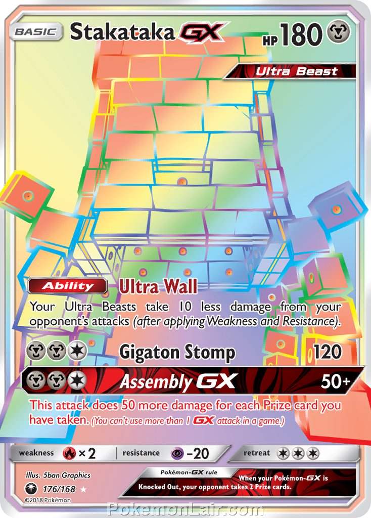 2018 Pokemon Trading Card Game Celestial Storm Set – 176 Stakataka GX