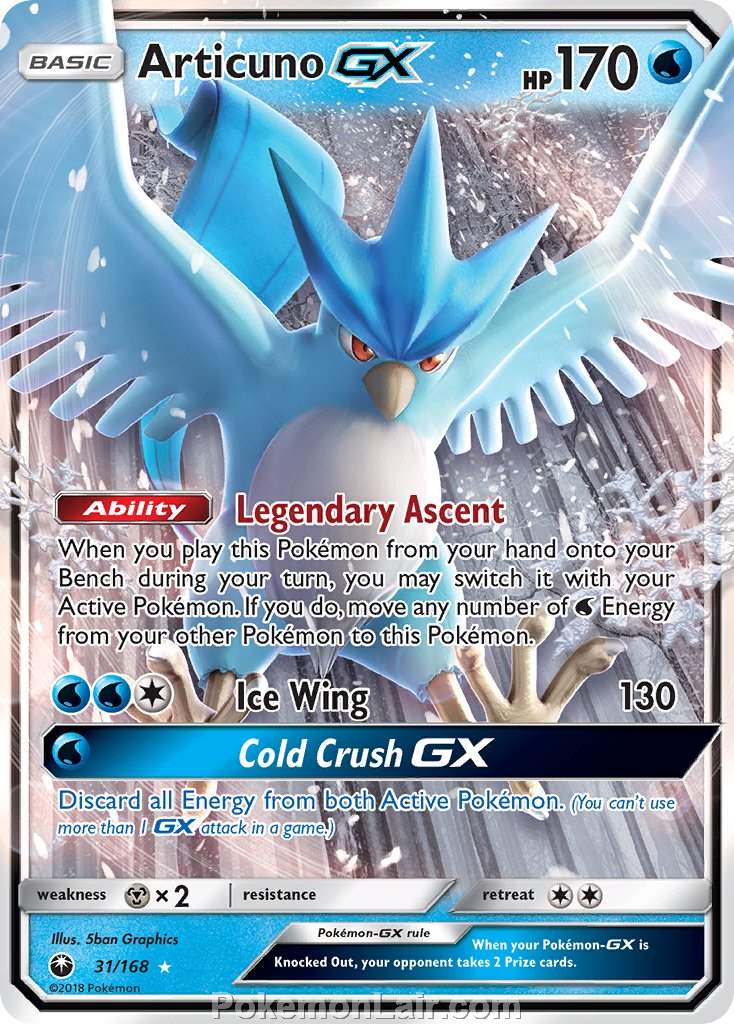 2018 Pokemon Trading Card Game Celestial Storm Set – 31 Articuno GX