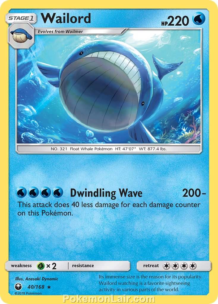 2018 Pokemon Trading Card Game Celestial Storm Set – 40 Wailord