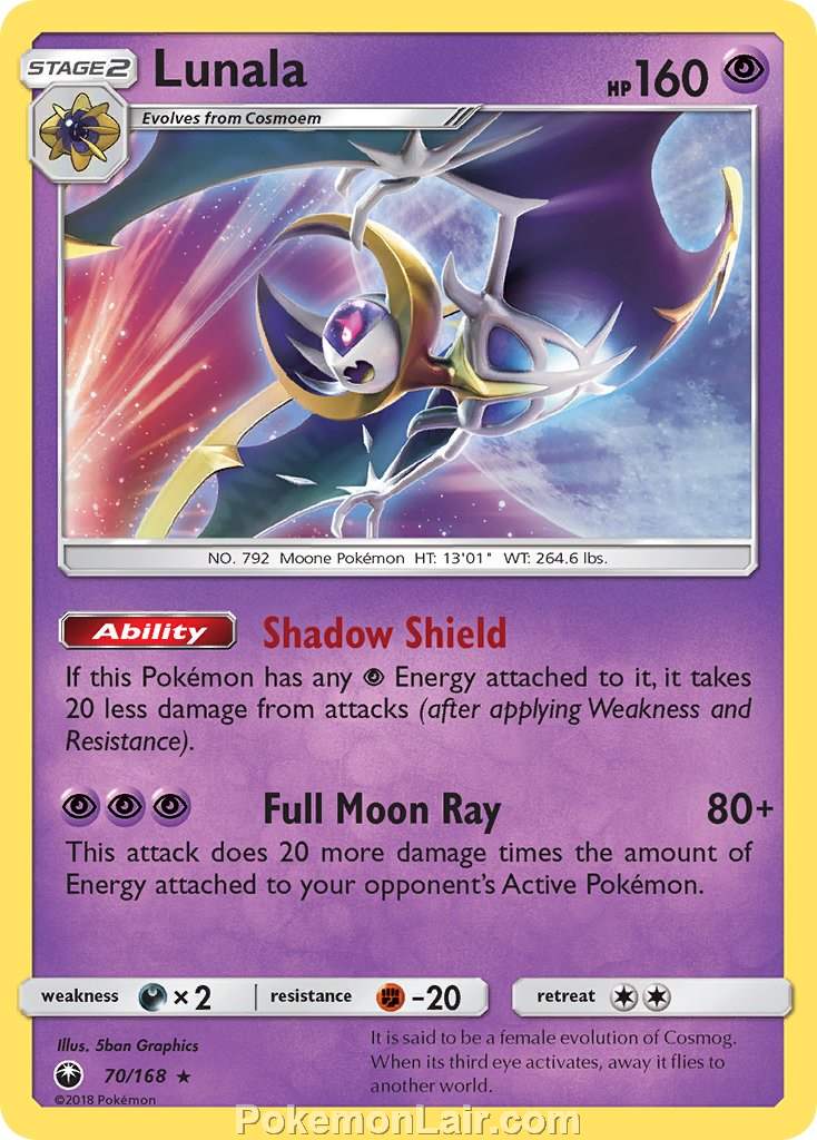 2018 Pokemon Trading Card Game Celestial Storm Set – 70 Lunala