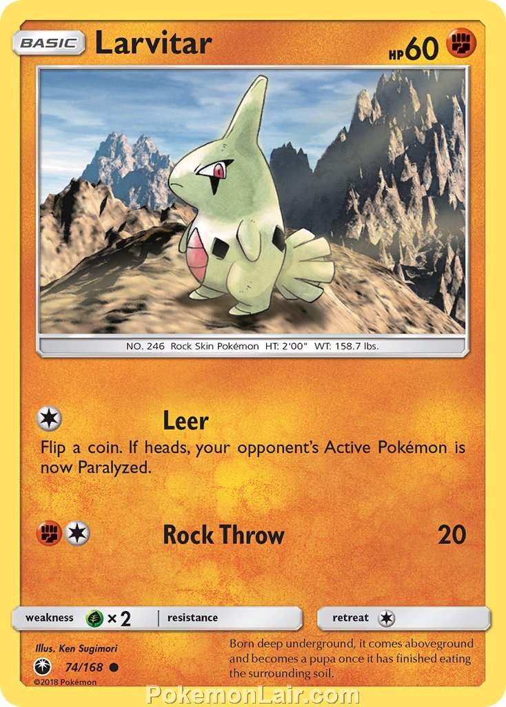 2018 Pokemon Trading Card Game Celestial Storm Set – 74 Larvitar